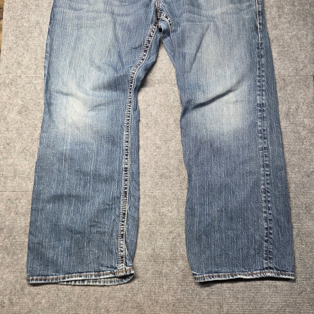 Silver Jeans Co Mens Zac Relaxed Straight Leg Blue Denim Jeans Medium Wash 39x29 - Picture 11 of 16
